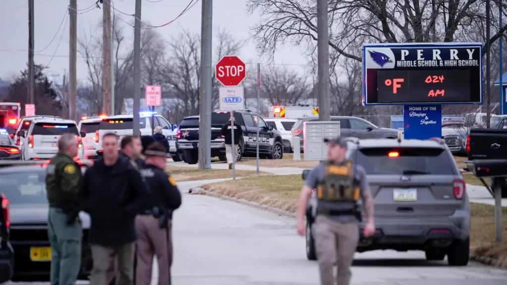 On Thursday, January 4, 2024, police are called to Perry High School in Perry, Iowa. The city's high school is the scene of a gunshot, according to the police.