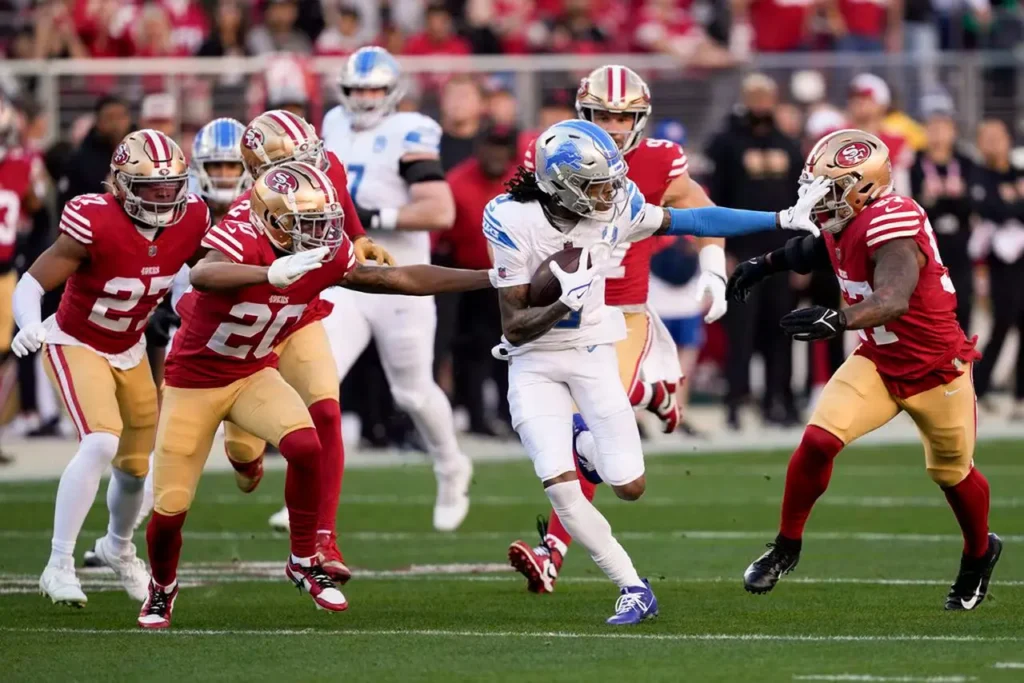 Jameson Williams of the Lions breaks the NFL record for Alabama touchdown runs | Image credit: AL.com