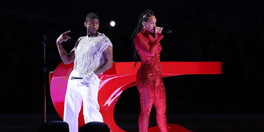 Performers in the 2024 Super Bowl Post Malone, Reba McEntire, Usher, and more | Image Credit: pitchfork.com