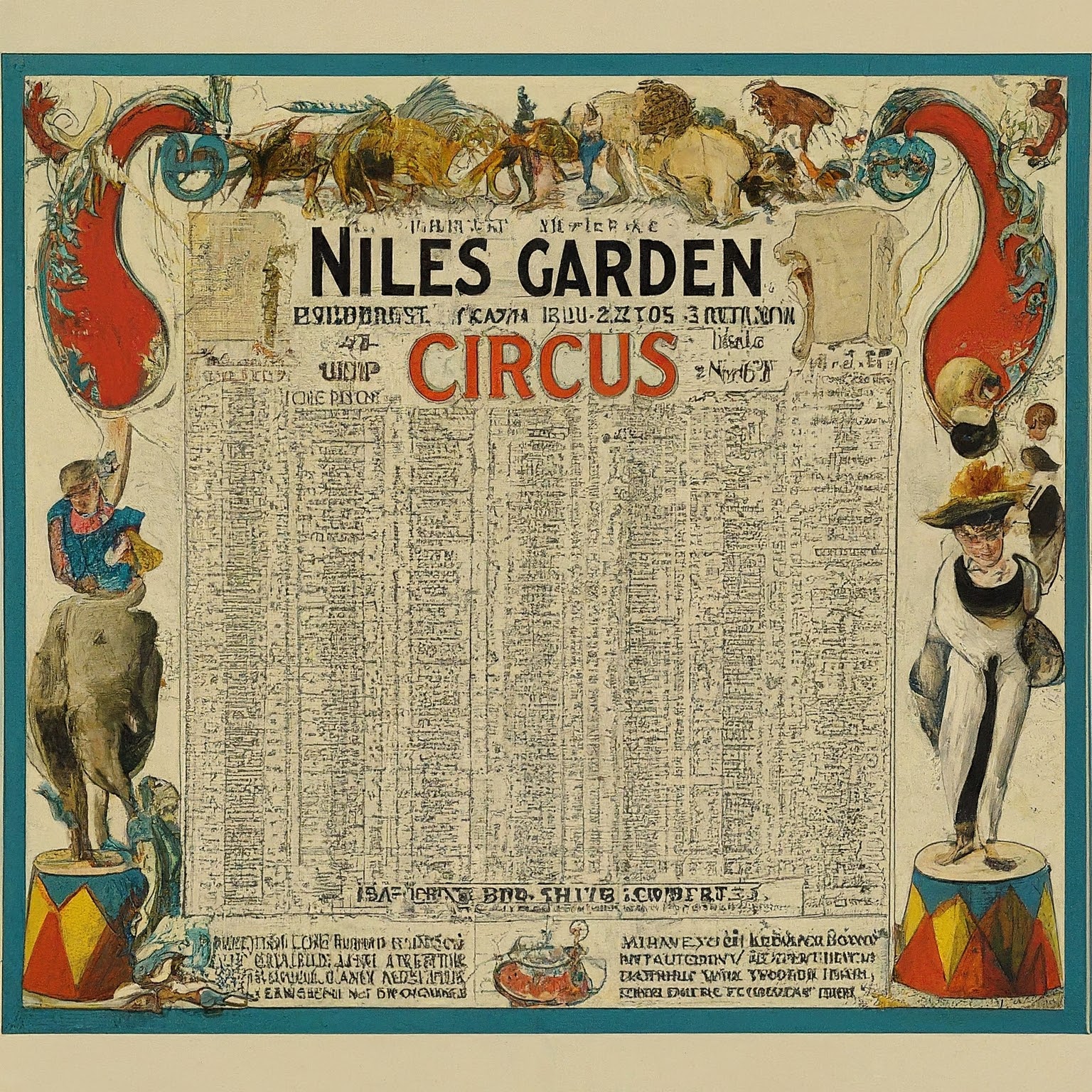 Niles Garden Circus Seating Chart | Image Credit: Gemini.Google.com