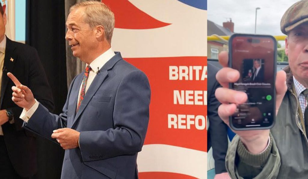 Nigel Farage Advertises "Brexit Playlist" That Includes The Song "Out of Touch"
